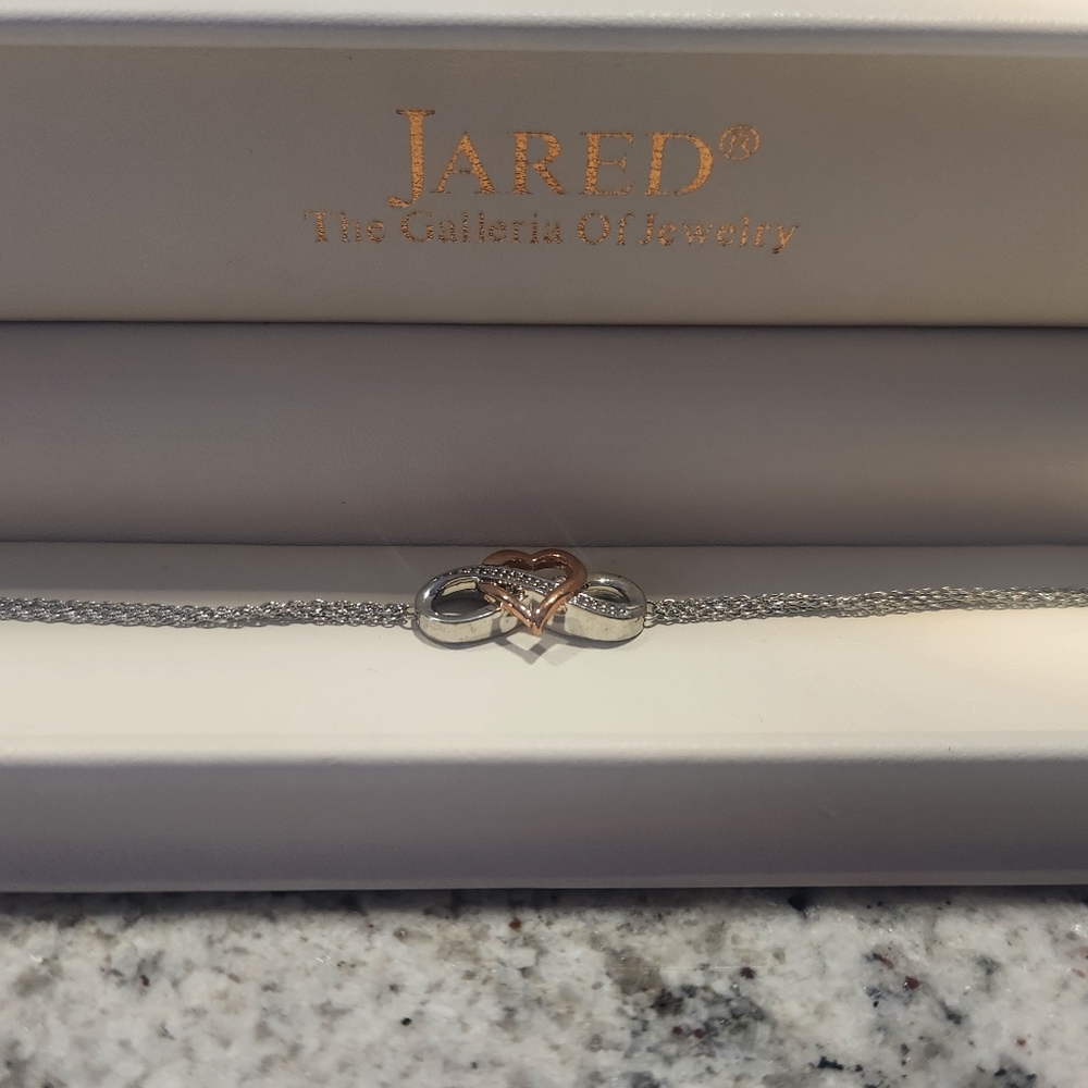 Jared Diamond Infinity Heart Bracelet and Necklace